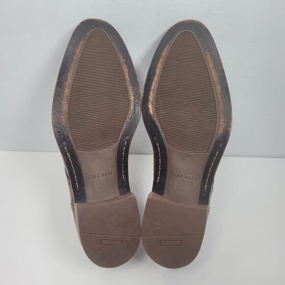 Cole Haan Grand OS Men's Brown Leather Wingtip Lace Up Oxfords US Size 10.5M - Picture 7 of 8